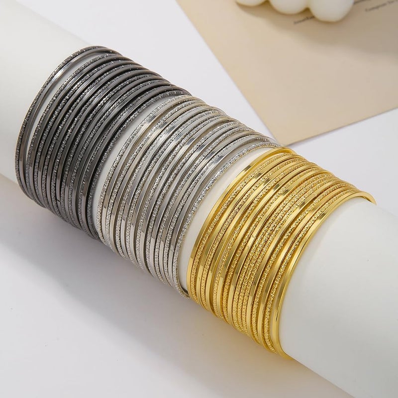 RINTOLER Store 16Pcs Gold Bangle Bracelets for Women - Multi Layer Stackable Textured Bracelets Boho Jewelrys Set. - Image 4